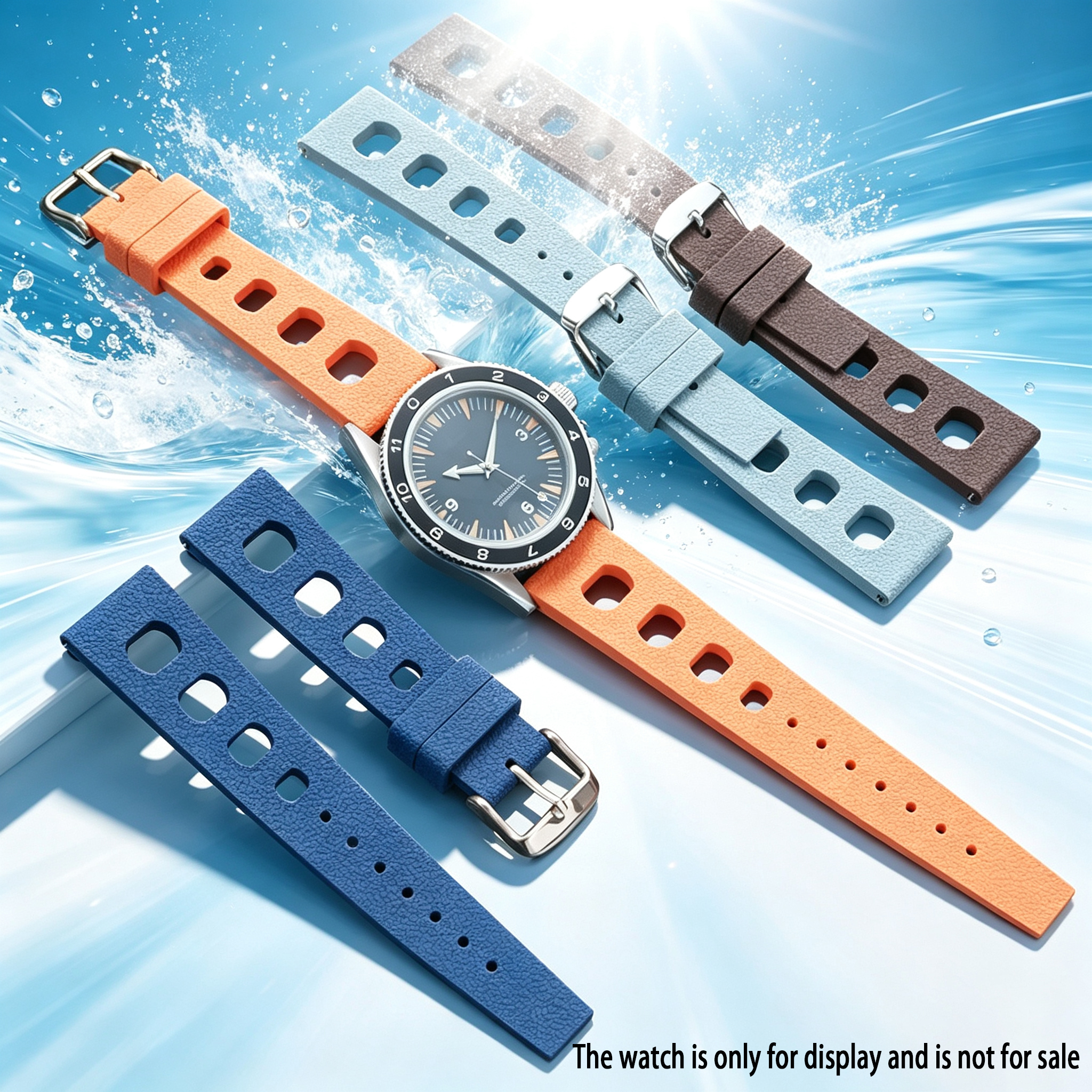 Smartwatch Tissot Watches For Men - Perforated Sports Fluororubber Watch Strap For