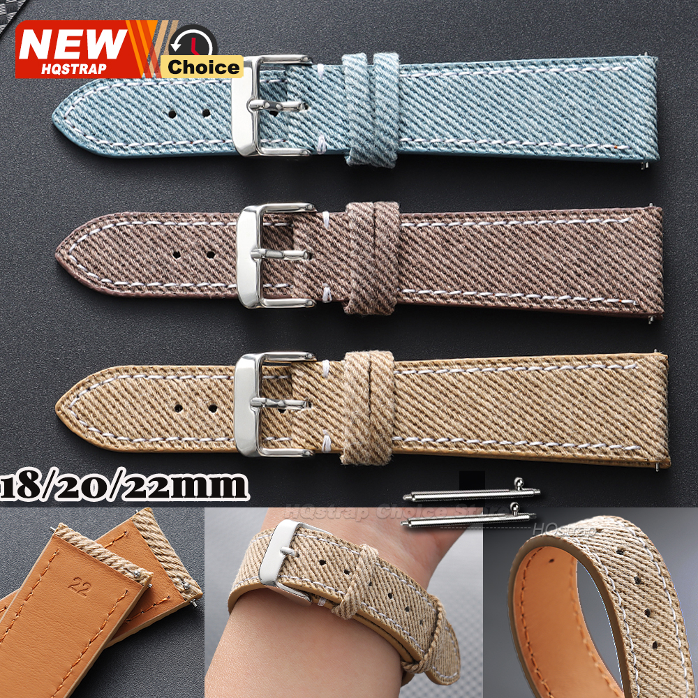 Smartwatch Samsung Watches For Men - Nylon Denim Fabric Watch Strap 18mm