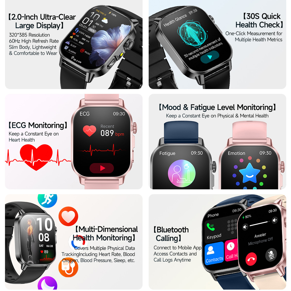 2026 New Model Uric Acid & Lip - Smartwatch Square Watches For Men 리뷰 및 가격