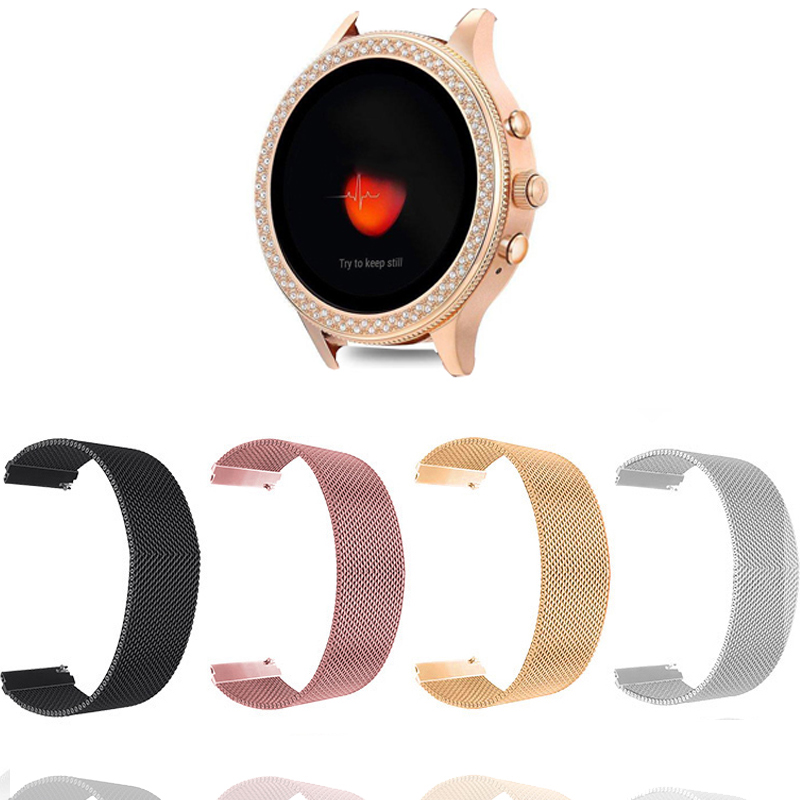 18MM Milanese Loop Strap For F - Fossil Watches Smartwatch Gold 리뷰 및 가격