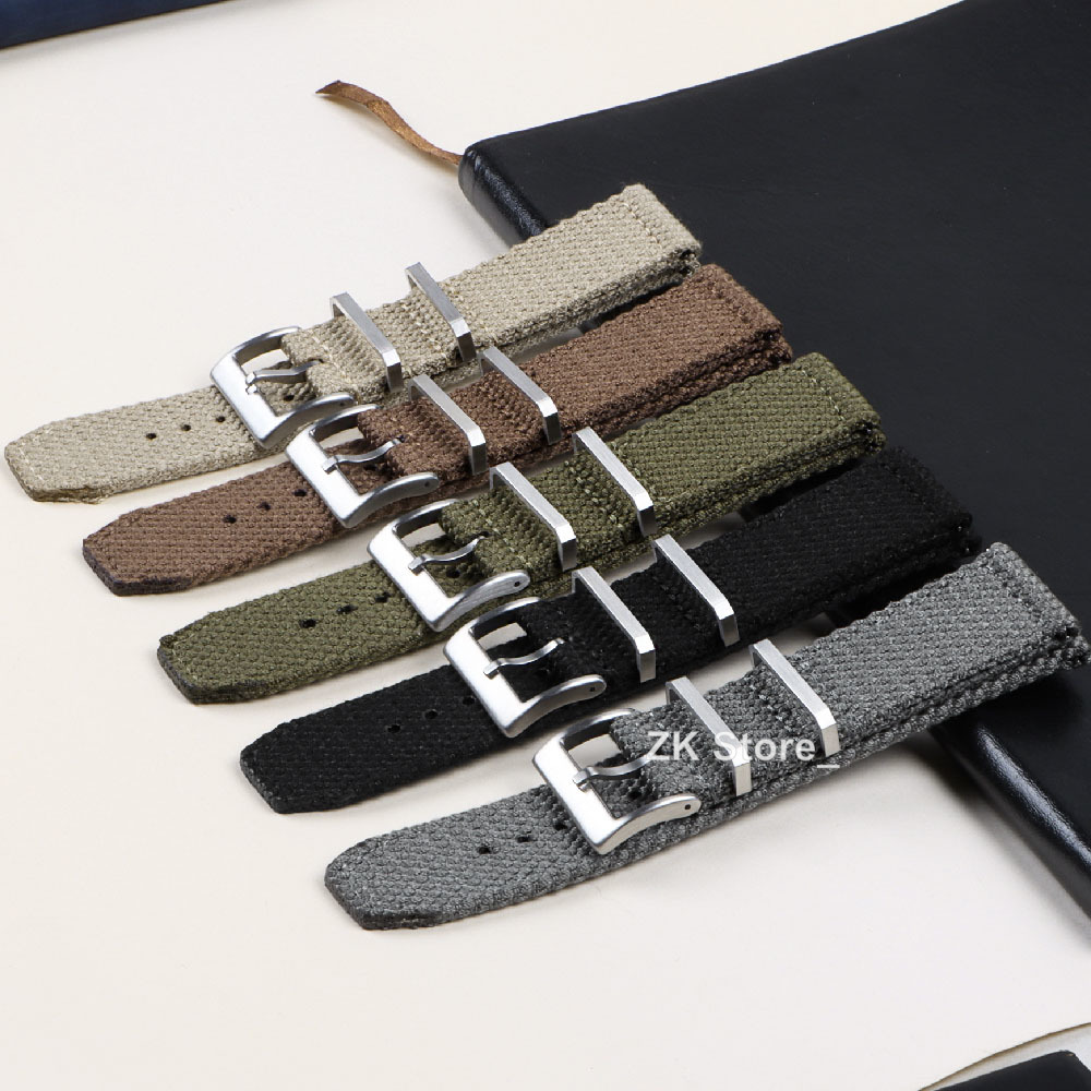 Linen Nylon Watch Straps 20mm  - Smartwatch Army Watches For Men 리뷰 및 가격