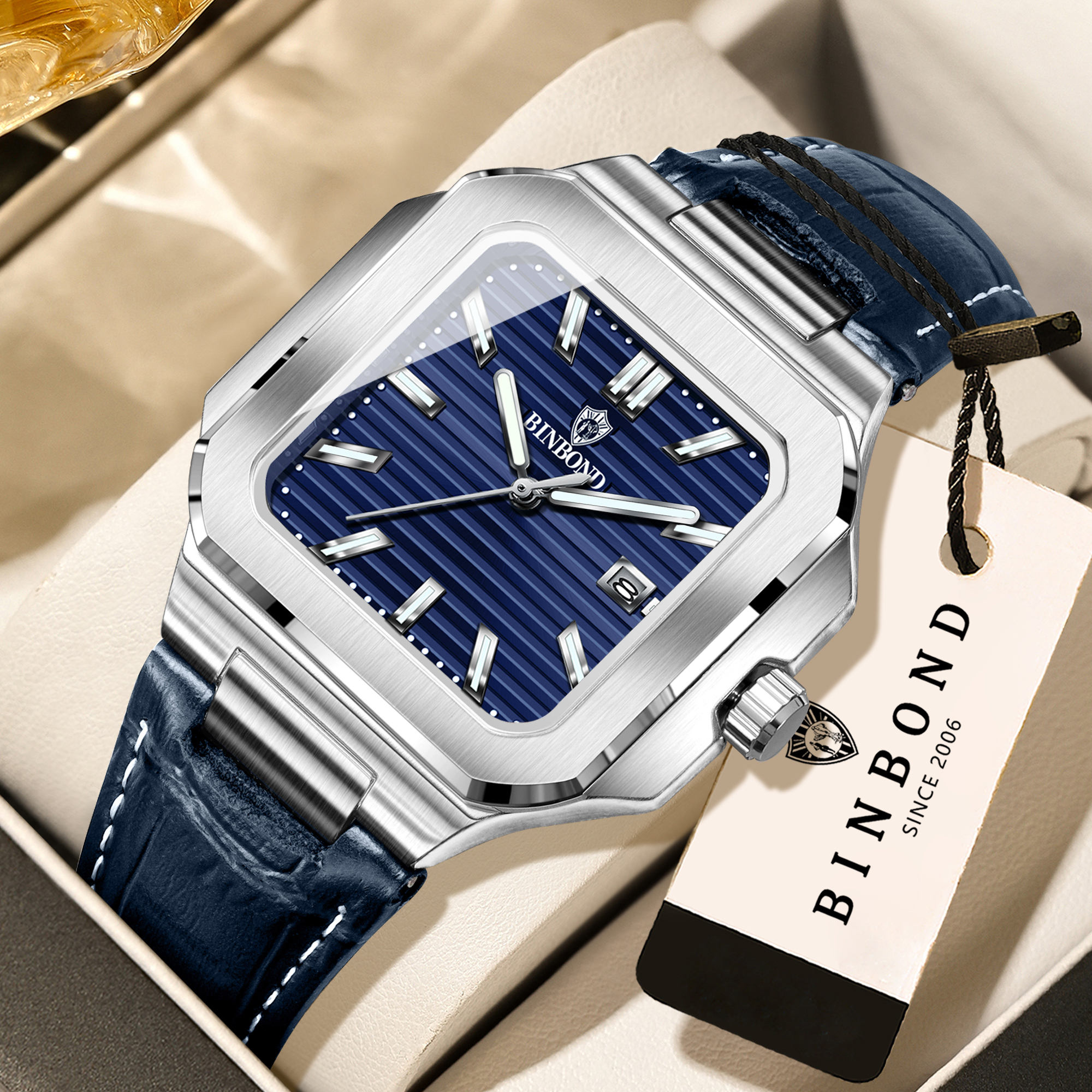 BINBOND Square Quartz Wristwat - Smartwatch Square Watches For Men 리뷰 및 가격