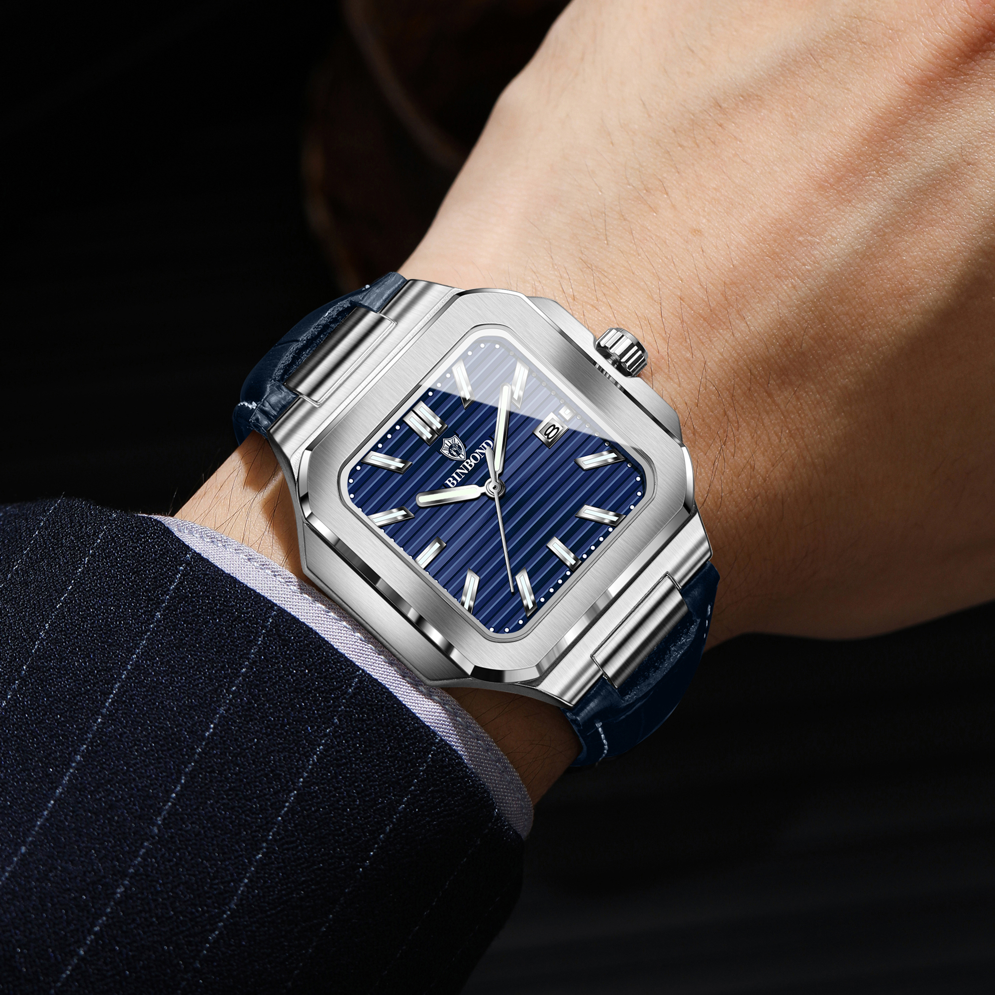 BINBOND Square Quartz Wristwat - Smartwatch Square Watches For Men 리뷰 및 가격