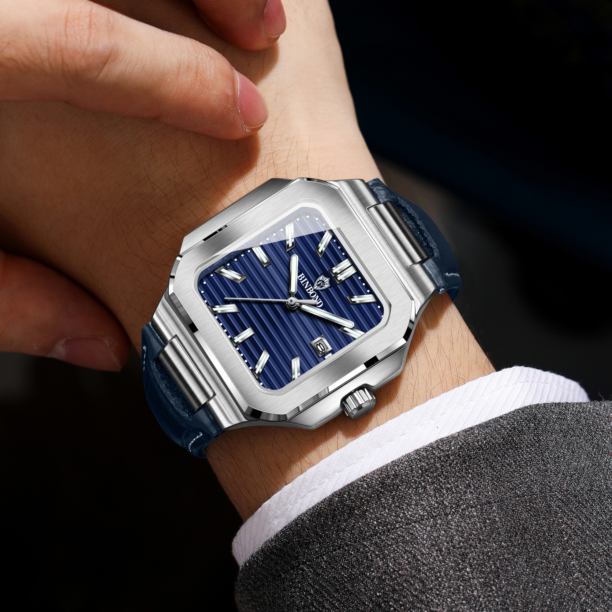 BINBOND Square Quartz Wristwat - Smartwatch Square Watches For Men 리뷰 및 가격