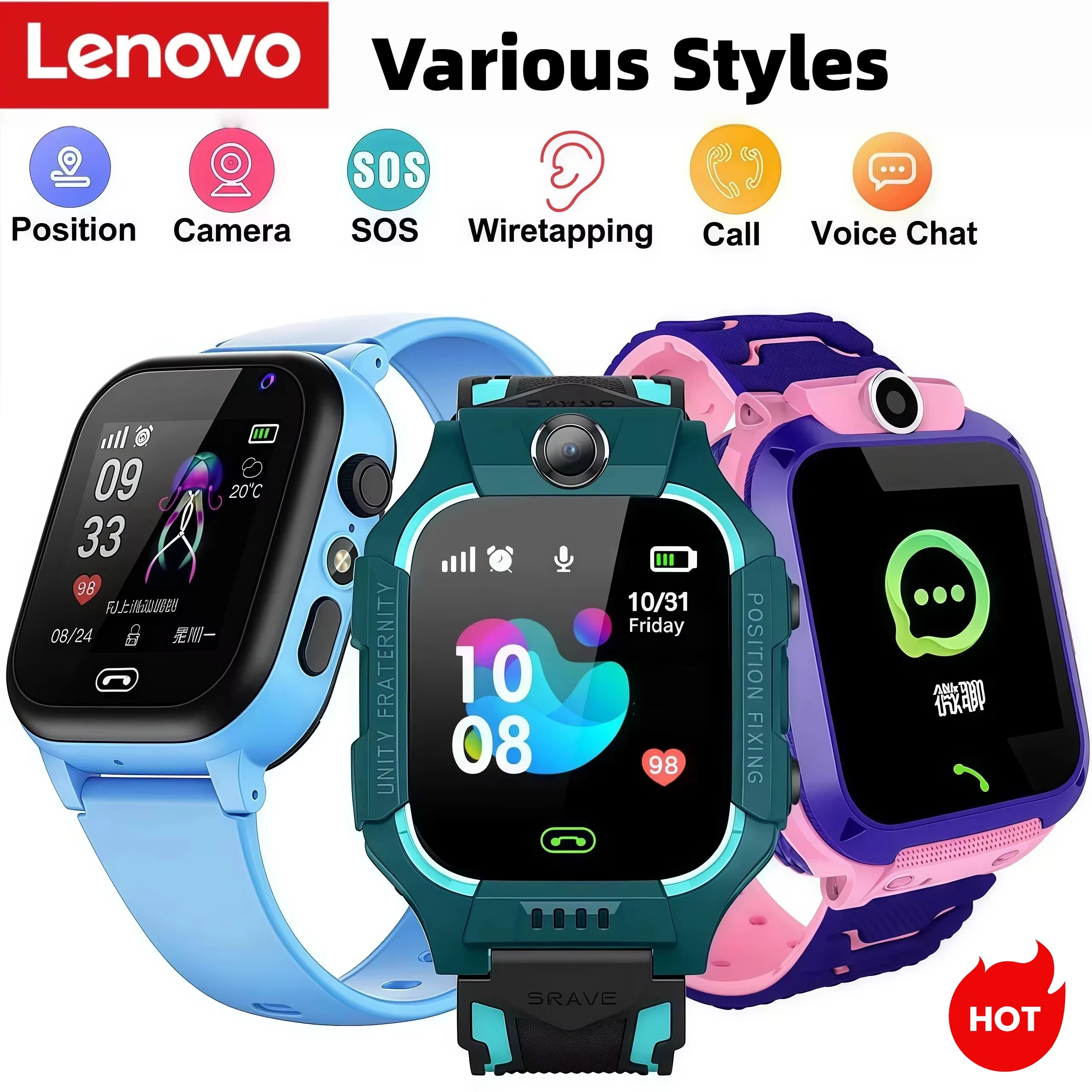 Lenovo Kids Smart Watch SOS GP - Smartwatch Watches For Kids With Gps 리뷰 및 가격