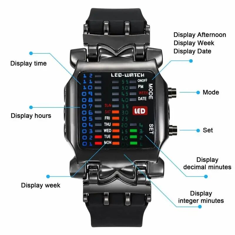Binary Led Watch Creative Wate - Smartwatch Trending Watches For Men 리뷰 및 가격
