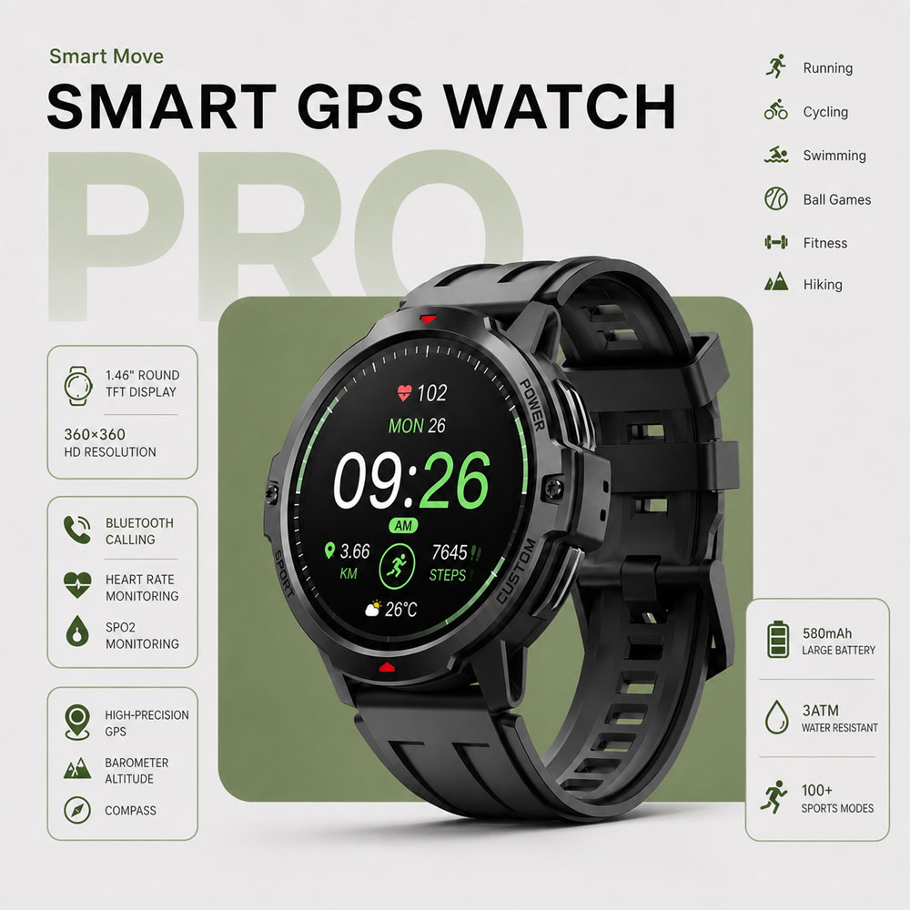 NEW 1.46 Inches Military GPS S - Smartwatch Timex Watches For Women 리뷰 및 가격