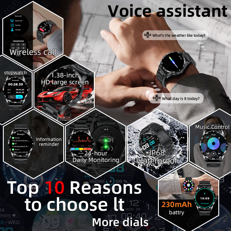 LIGE New Men's Smart Watch 1.3 - Smartwatch Watches Birthday Gift For Men 리뷰 및 가격