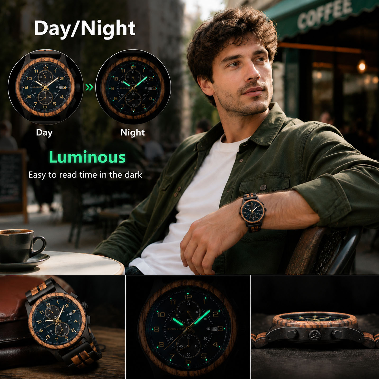BOBO BIRD Men’s Wooden Chronog - Smartwatch Watches Birthday Gift For Men 리뷰 및 가격