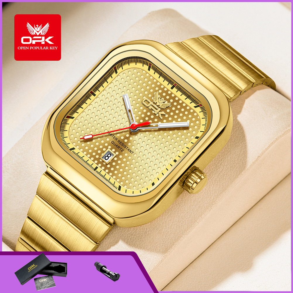 OPK 6041 Square Gold Quartz Wa - Smartwatch Square Watches For Men 리뷰 및 가격