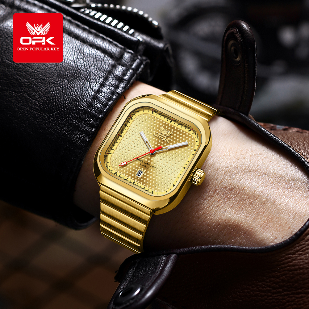 OPK 6041 Square Gold Quartz Wa - Smartwatch Square Watches For Men 리뷰 및 가격