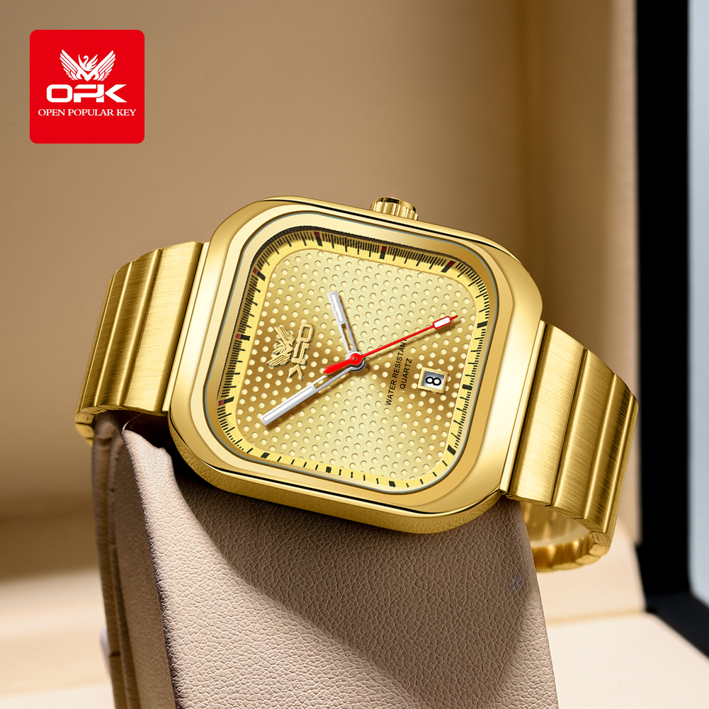OPK 6041 Square Gold Quartz Wa - Smartwatch Square Watches For Men 리뷰 및 가격