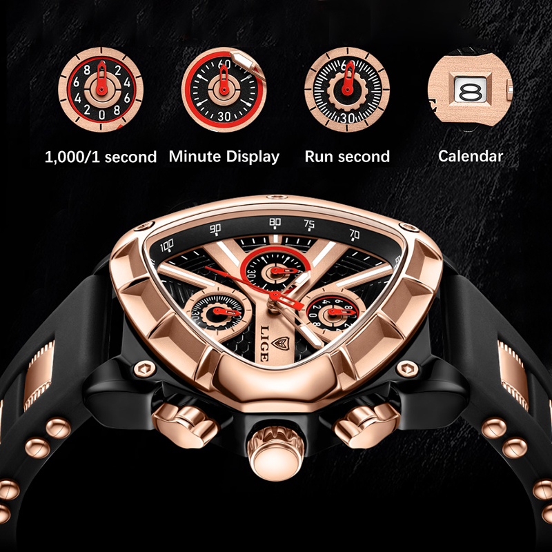 LIGE Fashion Men Watch Triangl - Smartwatch Army Watches For Men 리뷰 및 가격
