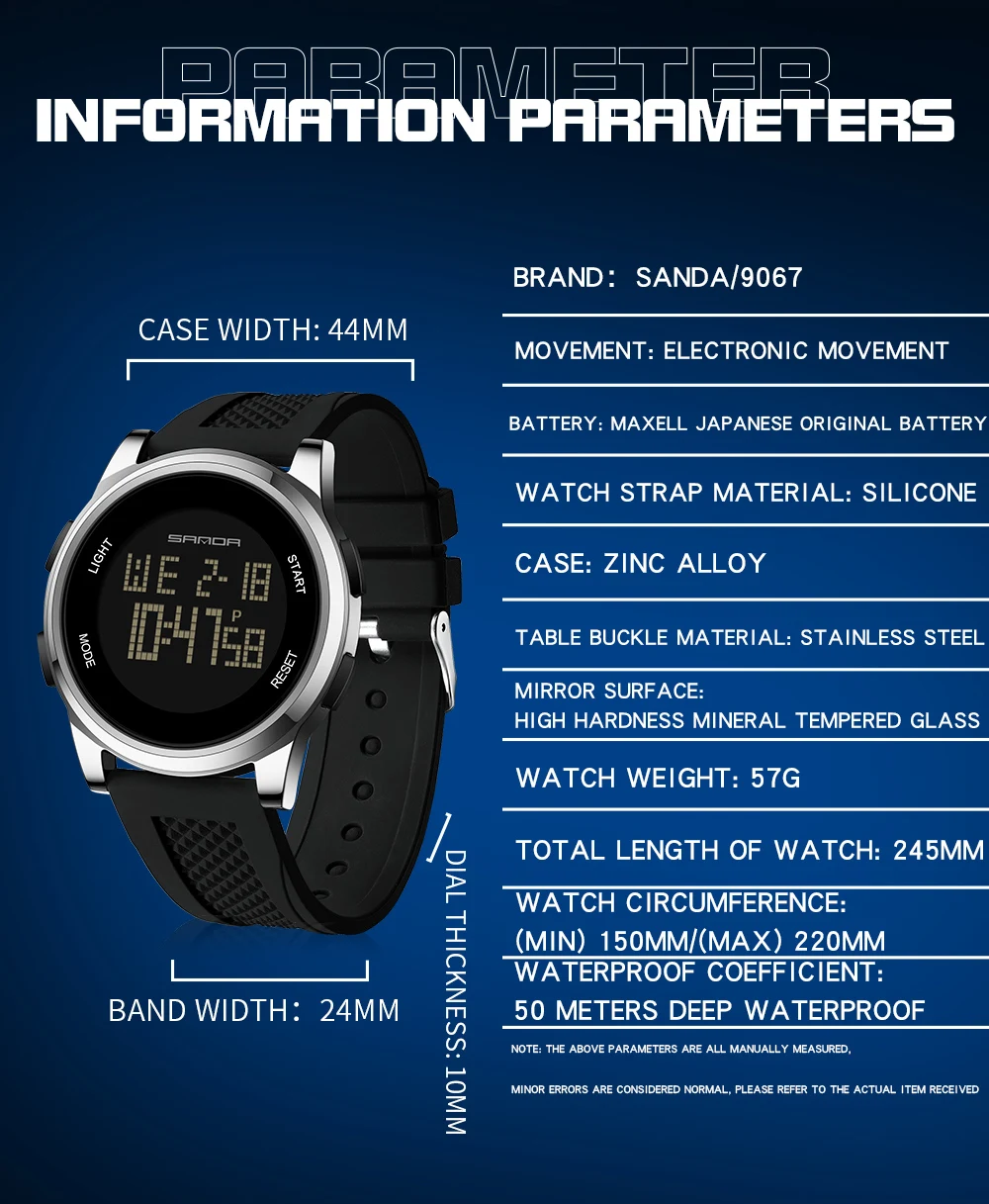 SANDA 9067 Digital Watch Men M - Smartwatch Army Watches For Men 리뷰 및 가격