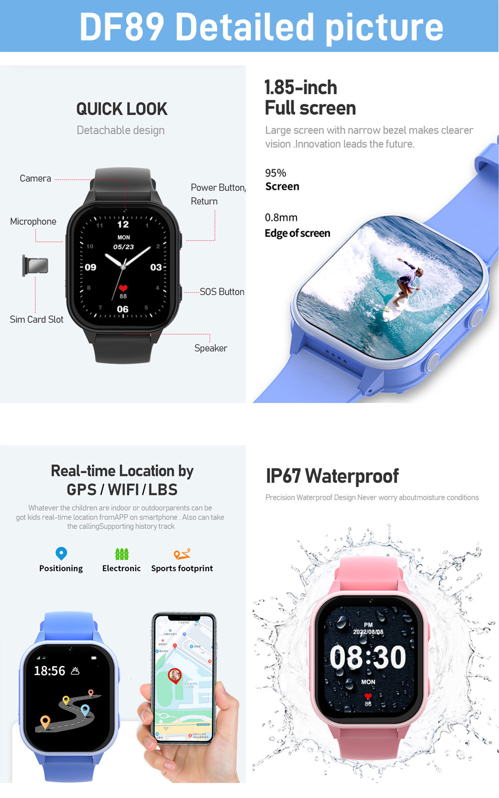 2G 4G Kids Smart Watch Phone G - Smartwatch Watches For Kid Girl 리뷰 및 가격